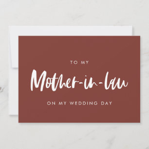 Terracotta To my mother-in-law wedding day card