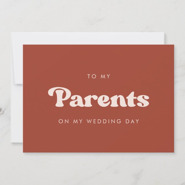 Terracotta To my parents on my wedding day card (Front)