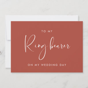 Terracotta To my Ring bearer wedding day card