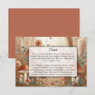 Terracotta Toadstool Woodland Magic Wedding Enclosure Card