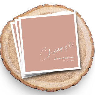 Terracotta Trend! Elegant Handwritten Cheers Napkin