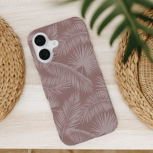 Terracotta Tropical Botanical Palm Leaves Pattern iPhone 16 Case