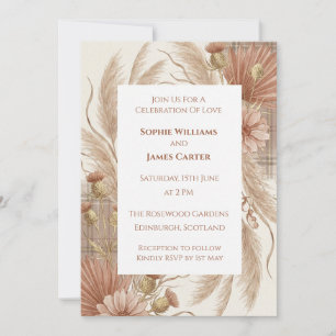 Terracotta Tropical Floral Wedding Invitation