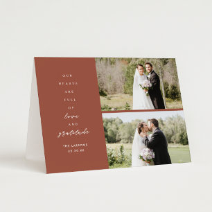 Terracotta Two Photo Folded Wedding Thank You