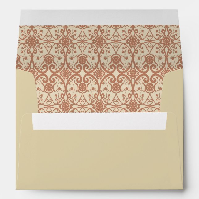 Terracotta Vintage Boho Wedding Envelope (Back (Bottom))