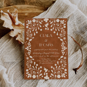 Terracotta Vintage Mexican Wedding Invitation