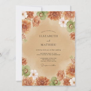 Terracotta Warm Autumn Wedding Invitation