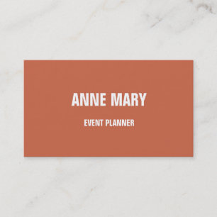 Terracotta Warm Earth Tone Burnt Orange Simple Business Card