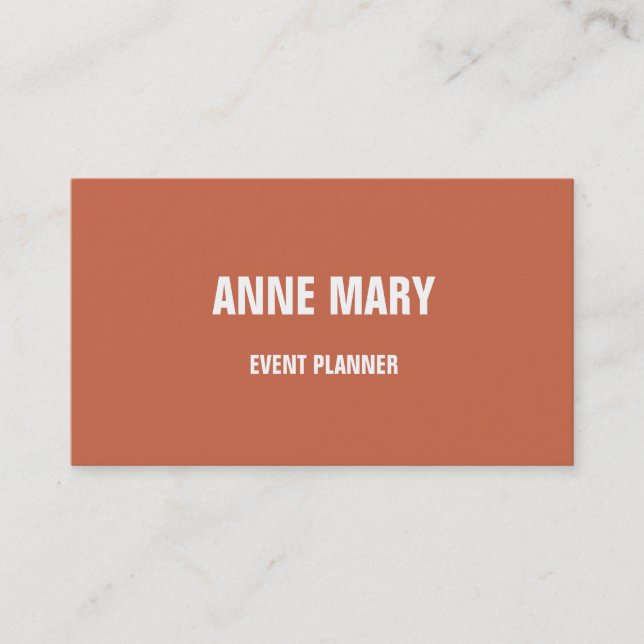 Terracotta Warm Earth Tone Burnt Orange Simple Business Card (Front)