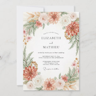Terracotta Warm Harvest Wedding Invitation