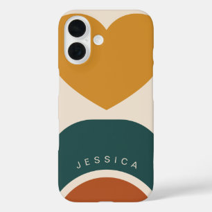 Terracotta Warm Organic Shaped Personalised Name iPhone 16 Case