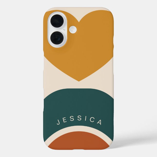 Terracotta Warm Organic Shaped Personalised Name Case-Mate iPhone Case (Back)