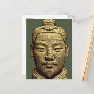 Terracotta Warrior - Ancient Gold Art Postcard