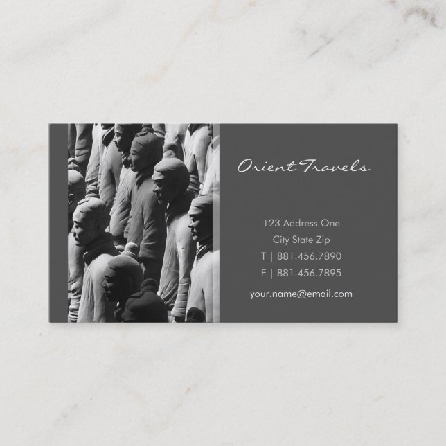 Terracotta Warriors Xian China Photography Photo Business Card (Front)
