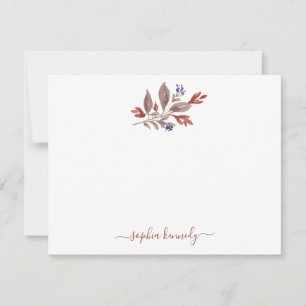 Terracotta Watercolor Fall Leaves Personalised   Card