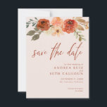 Terracotta Watercolor Floral Save The Date<br><div class="desc">Beautiful terracotta watercolor floral Save The Dates with a minimal and modern design.</div>