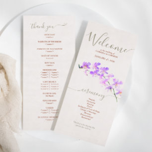 Terracotta Watercolor Floral Wedding Program Programme