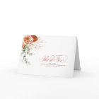 Terracotta Watercolor Flowers Boho Thank You