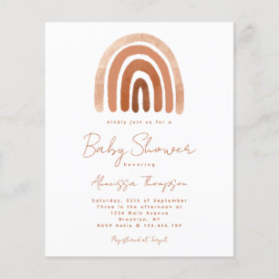 Terracotta Watercolor Rainbow Baby Shower Invite