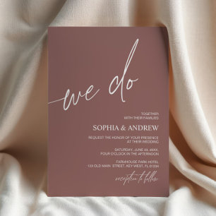 Terracotta We Do Minimalist Wedding Invitation