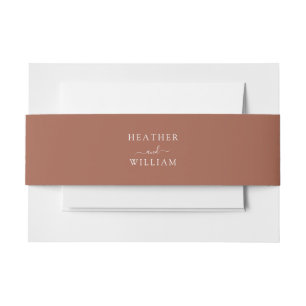 Terracotta Wedding Belly Band Invitation Belly Band