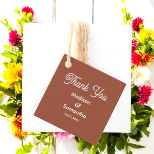 Terracotta Wedding Brown White Rustic Favour Tags