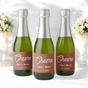 Terracotta Wedding Cheers  Sparkling Wine Label