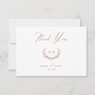 Terracotta Wedding Day Thank you Flat Note Card