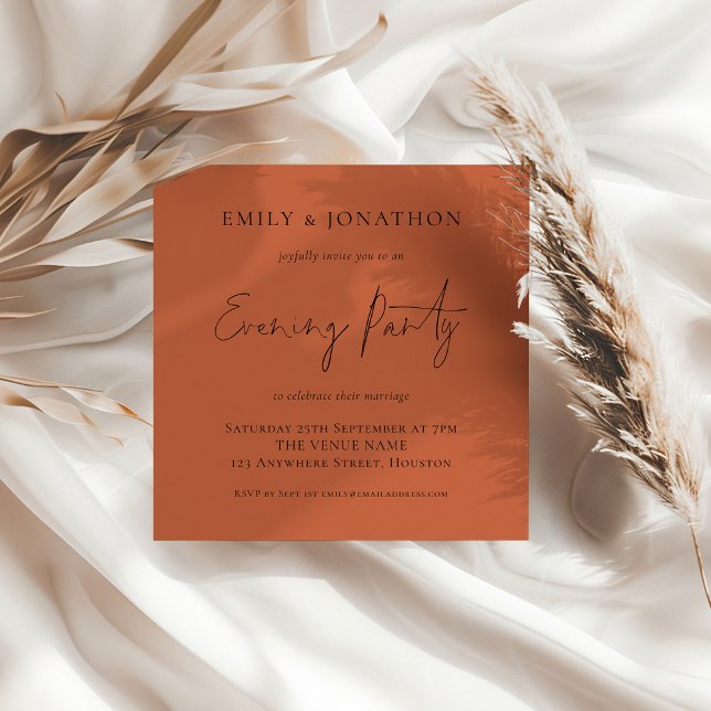 Terracotta Wedding Evening Party Invite (Creator Uploaded)