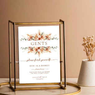 Terracotta Wedding Gents Bathroom Basket poster