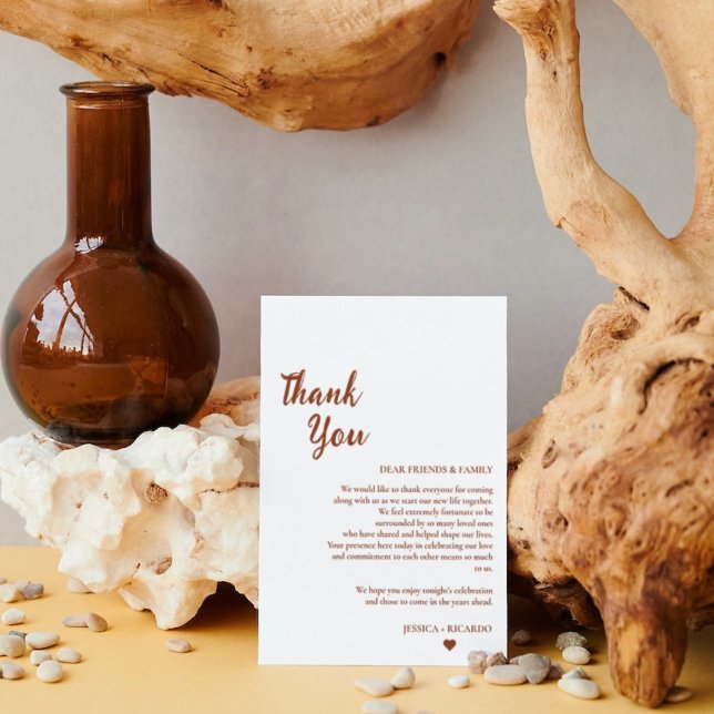 Terracotta  wedding guess table thank you card (Creator Uploaded)