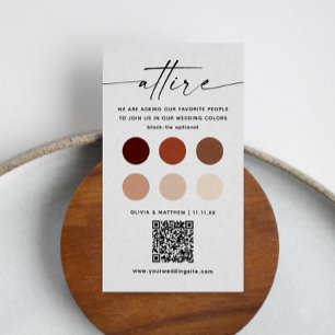 Terracotta Wedding Guest Attire + QR Dress Code Enclosure Card
