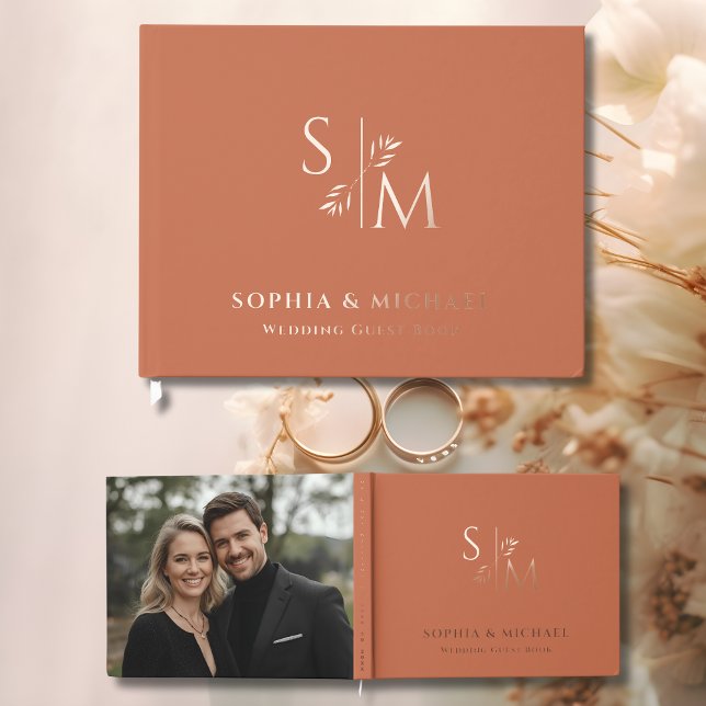 Terracotta Wedding Guest Books Foil Guestbook (Creator Uploaded)