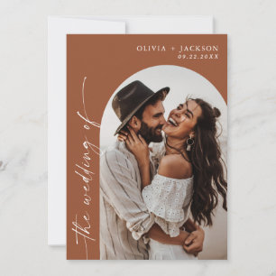 Terracotta Wedding Invitation Boho Photo Wedding