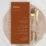 Terracotta Wedding Menu Cards<br><div class="desc">Minimalist Wedding Menu Cards | Modern Menu,  Wedding Dinner Menu,  Rustic Let's Eat Wedding Dinner and Drinks Menu,  Simple Calligraphy Rustic Wedding Menus Wedding Menus,  Rustic Wedding Menu,   Wedding Table Menu</div>