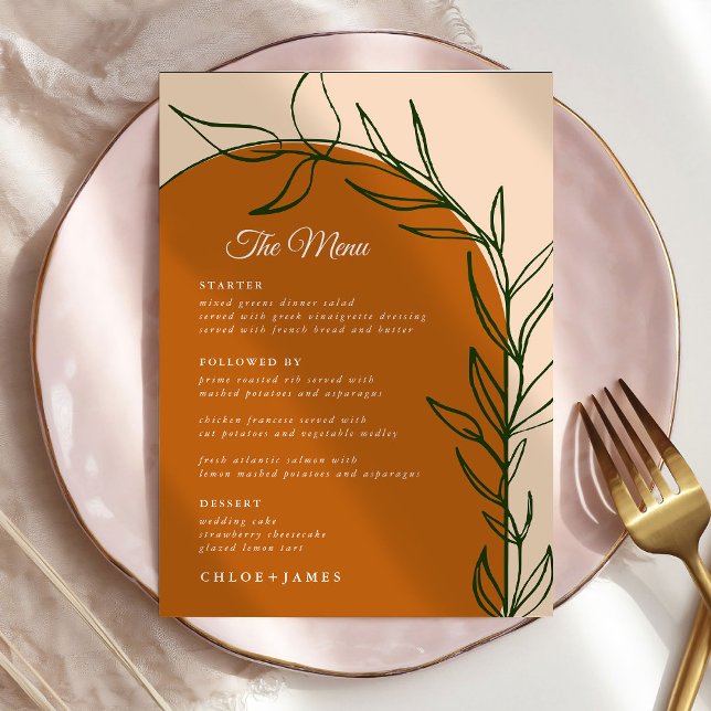 Terracotta Wedding Menu Cards (Creator Uploaded)