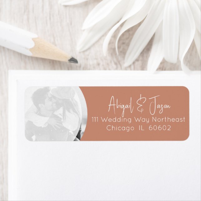 Terracotta Wedding Photo Return Address (Insitu)