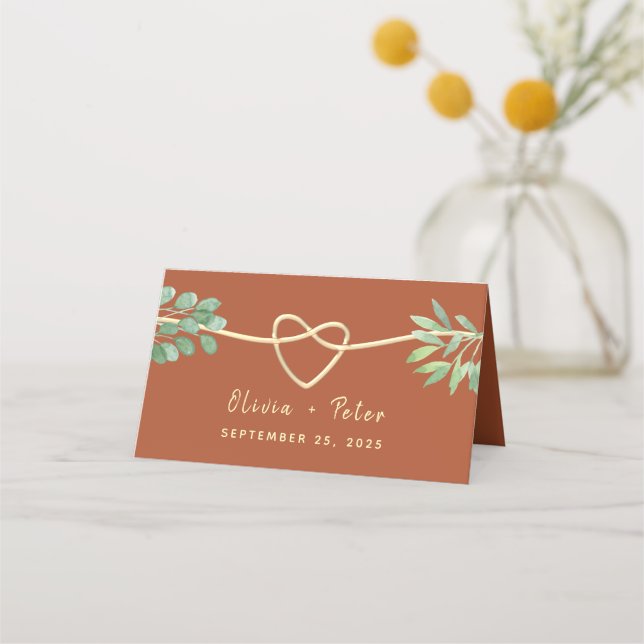 Terracotta Wedding Place Card (Back)