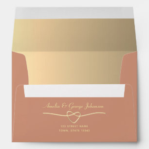 Terracotta Wedding Return Address 5x7 Envelope