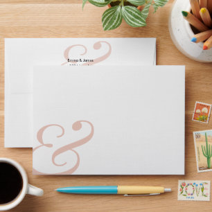Terracotta Wedding Return Address Ampersand Envelope