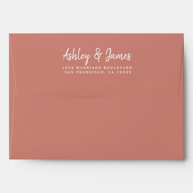 TerraCotta Wedding Return Address Envelope (Back (Top Flap))