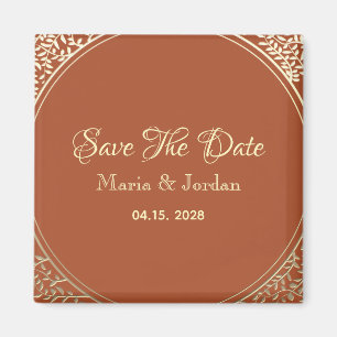 Terracotta Wedding Save The Date Invitation Magnet
