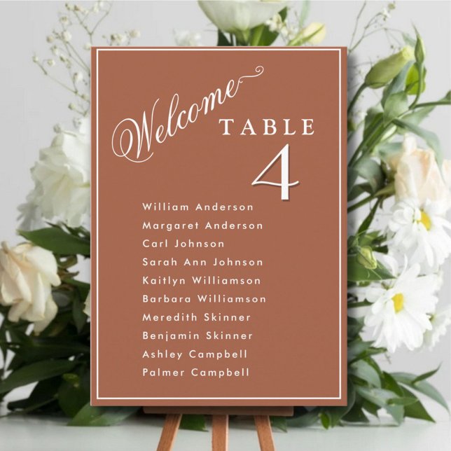 Terracotta Wedding Seating Plan Cards Guest Names (Creator Uploaded)