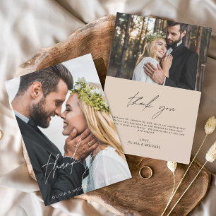 Terracotta Wedding Thank You 2 Photos Card