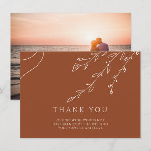 Terracotta Wedding Thank You Card with Photo
