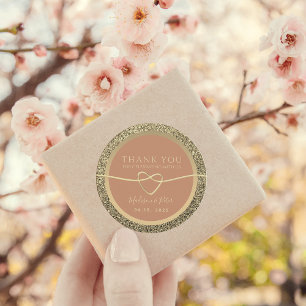 Terracotta Wedding Thank You Favour Classic Round Sticker