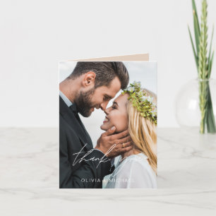 Terracotta Wedding Thank You Handwritten Photo Card