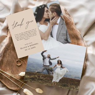 Terracotta Wedding Thank You Photo Minimalist Card