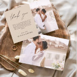 Terracotta Wedding Thank You Photo Simple Elegant<br><div class="desc">Wedding Thank You Cards that have a photo on the front and back. The Thank you cards contain a modern hand lettered cursive script typography that are elegant,  simple and modern to use after you wedding day celebration.</div>