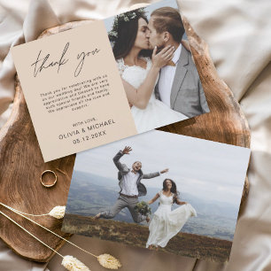 Terracotta Wedding Thank You Photo Wedding Card